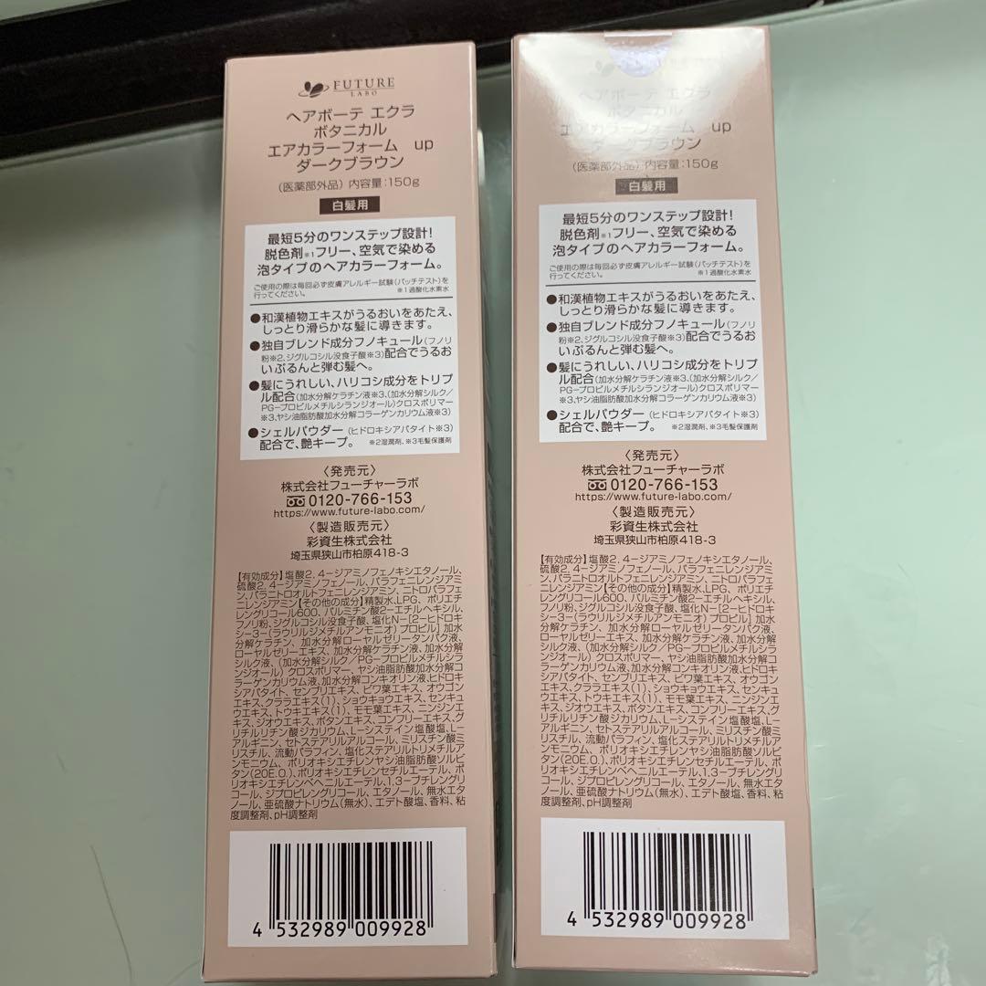 ヘアボーテエクラ　ボタニカル エアカラーフォームup　ダークブラウン　２本セット