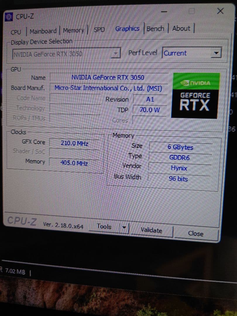 MSI 3050 6GB LP ロープロファイル