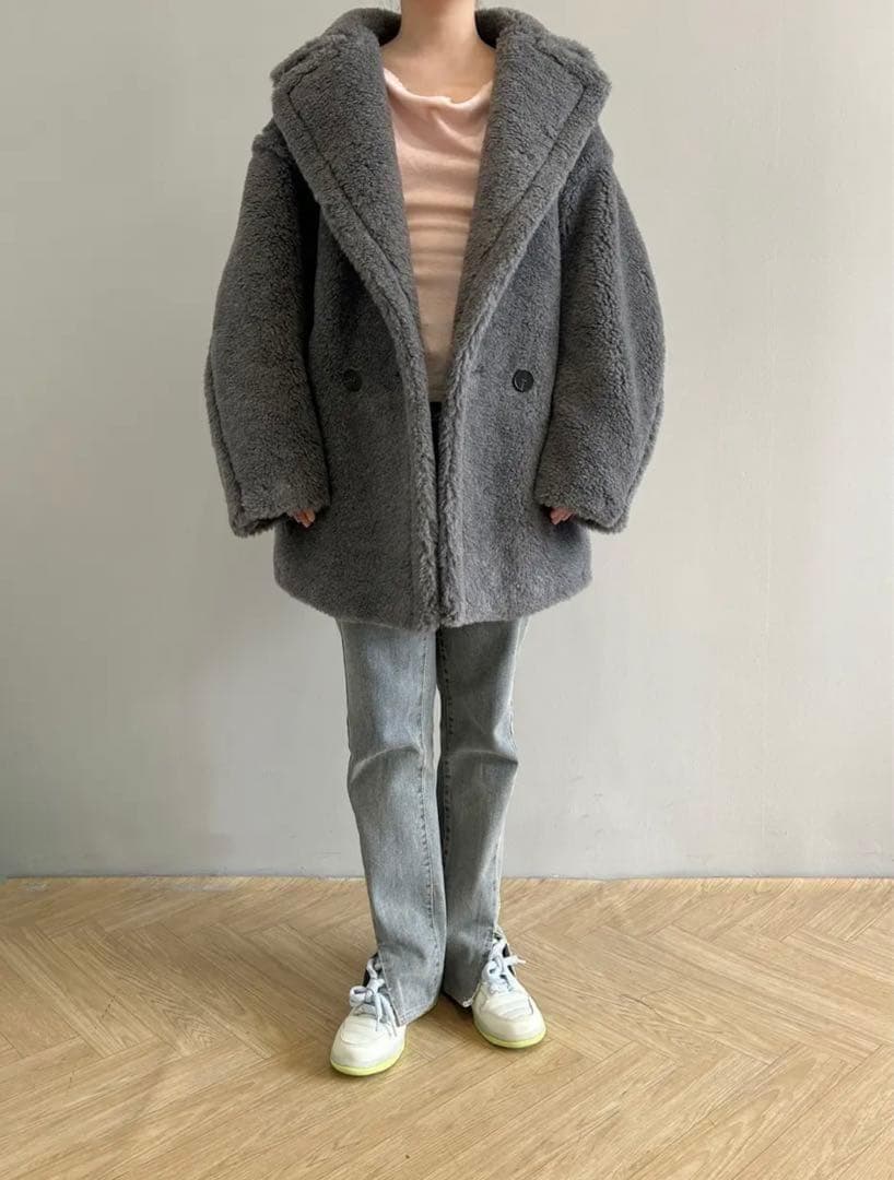 新型最新作❗️新品未使用 ベアショート丈 テディコート グレー