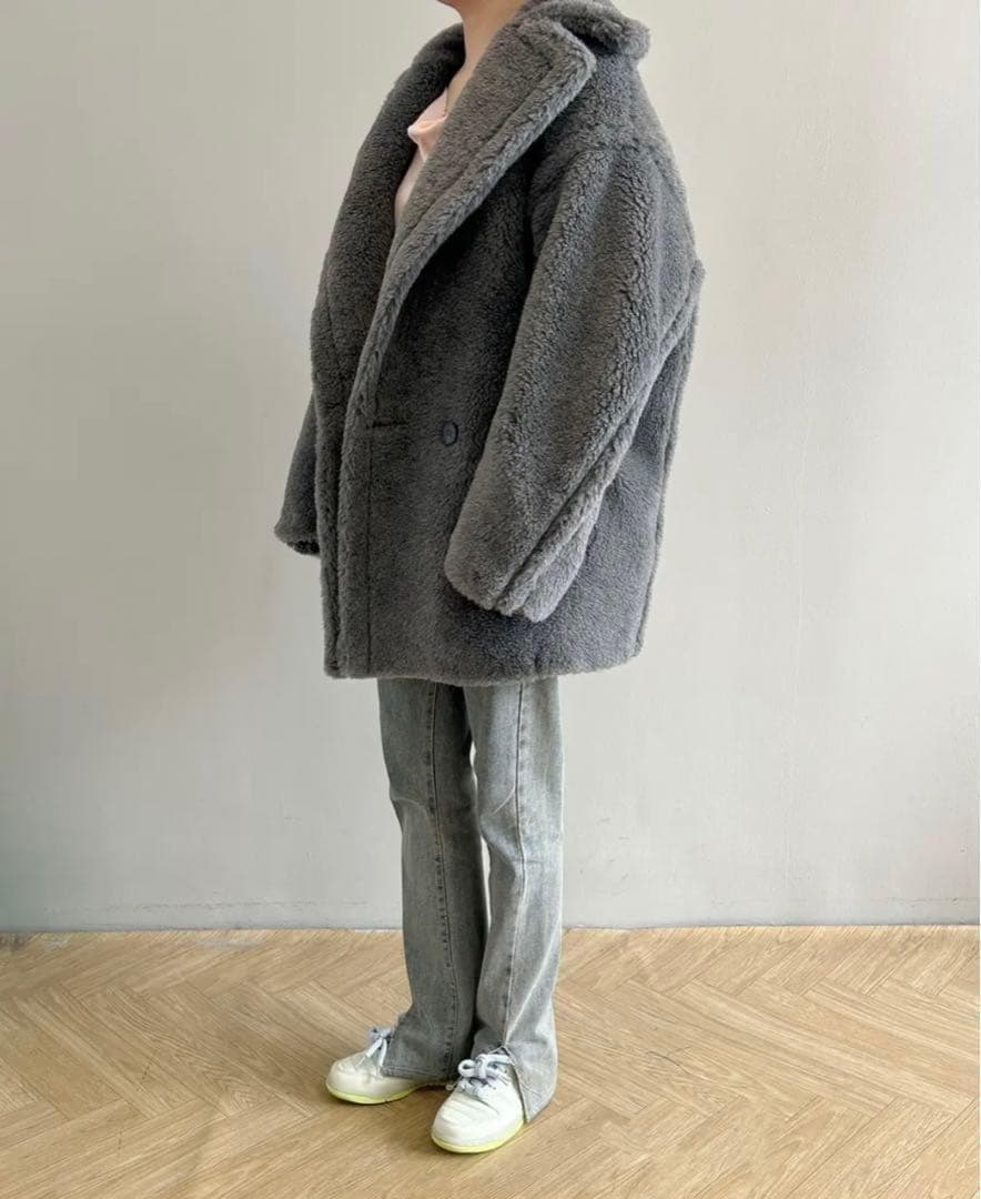 新型最新作❗️新品未使用 ベアショート丈 テディコート グレー