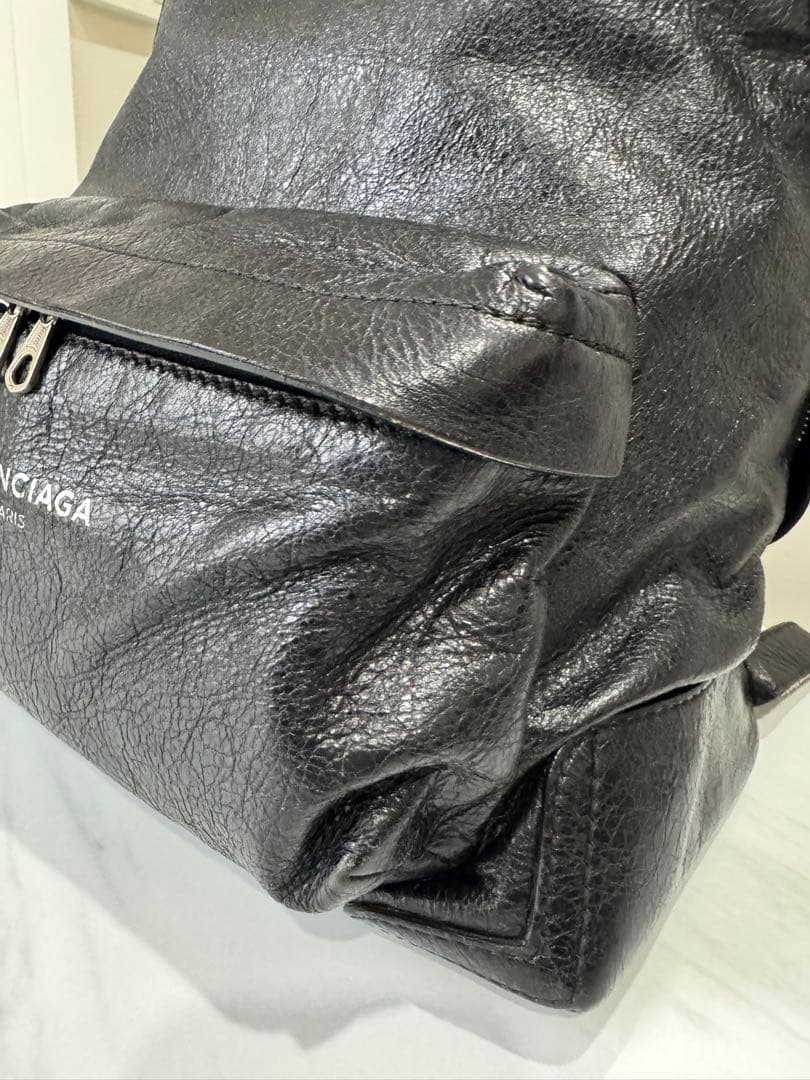 BALENCIAGA 黒 レザー バックパック