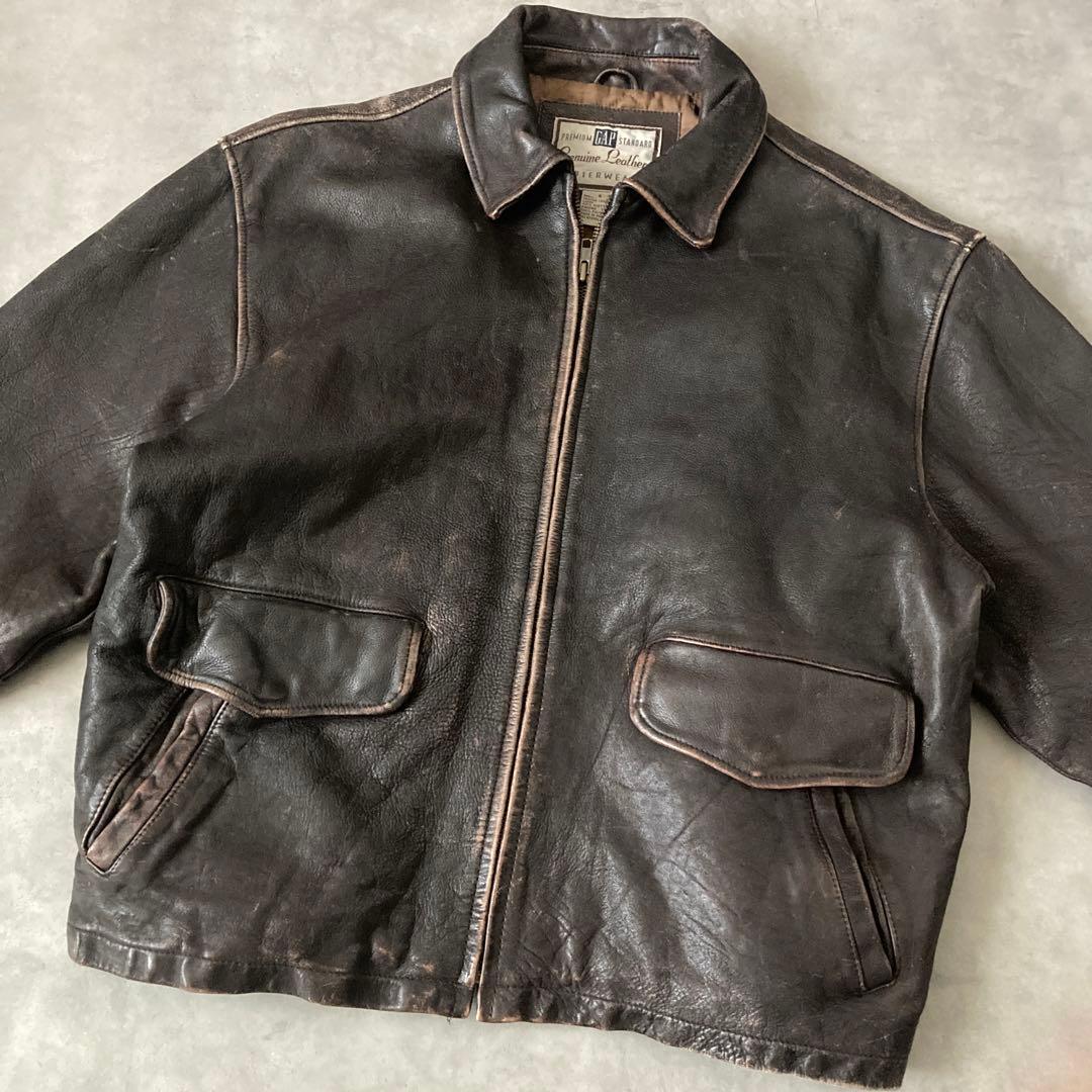 ジャケット・アウター 1990s OLD GAP ZIP UP LEATHER JACKET