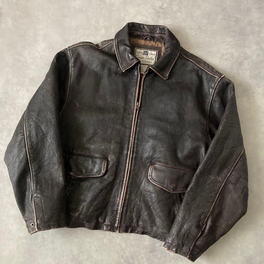ジャケット・アウター 1990s OLD GAP ZIP UP LEATHER JACKET