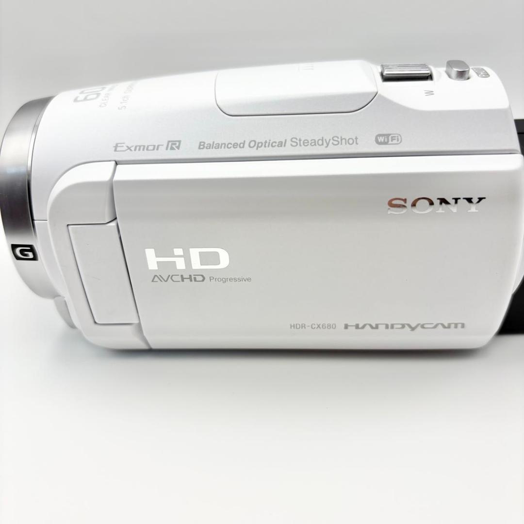 美品　SONY ソニー HDR-CX680 ホワイト ビデオカメラ ハンディカム