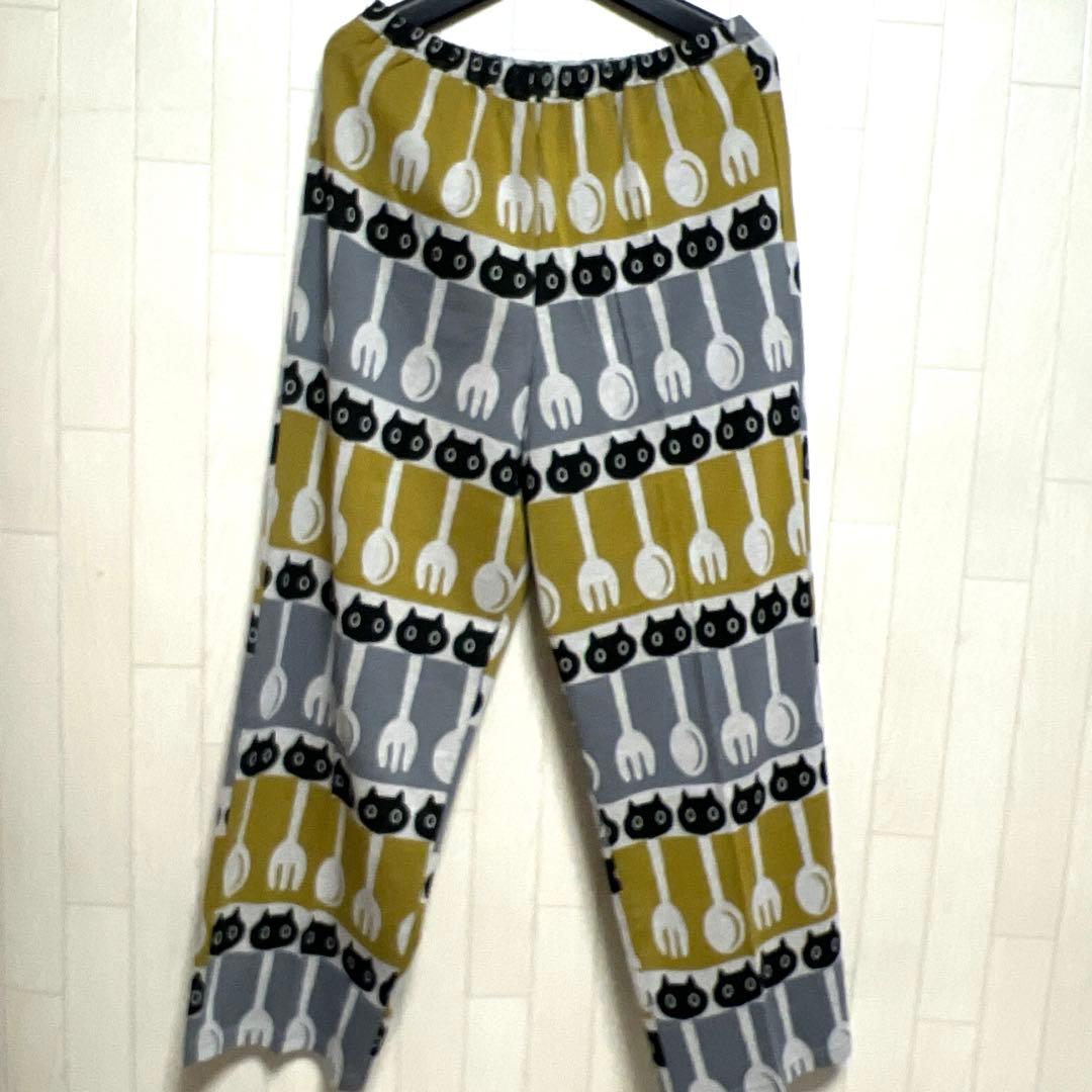 新品 マタノアツコ パジャマ 猫 メメ 長袖 長ズボン フォーク&スプーンGY