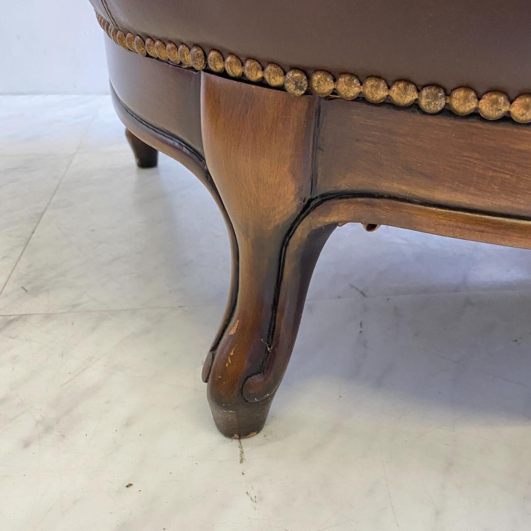 カリモク ヴィンテージ ドマーニ ルイ15ソファ 本革 レザー 希少