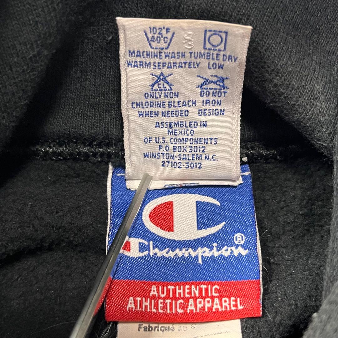 ◎90s Champion reverse weave パーカー 黒 刺繍タグ
