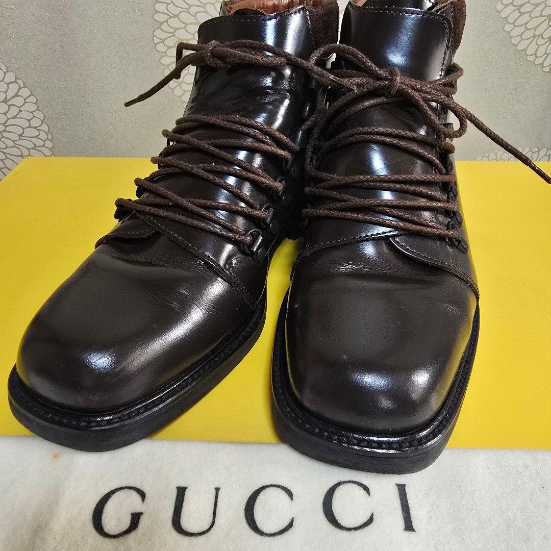 再値下げ✨GUCCIグッチ バックロゴ スクエアトゥショートブーツ
