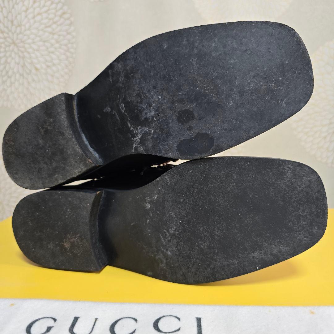 再値下げ✨GUCCIグッチ バックロゴ スクエアトゥショートブーツ