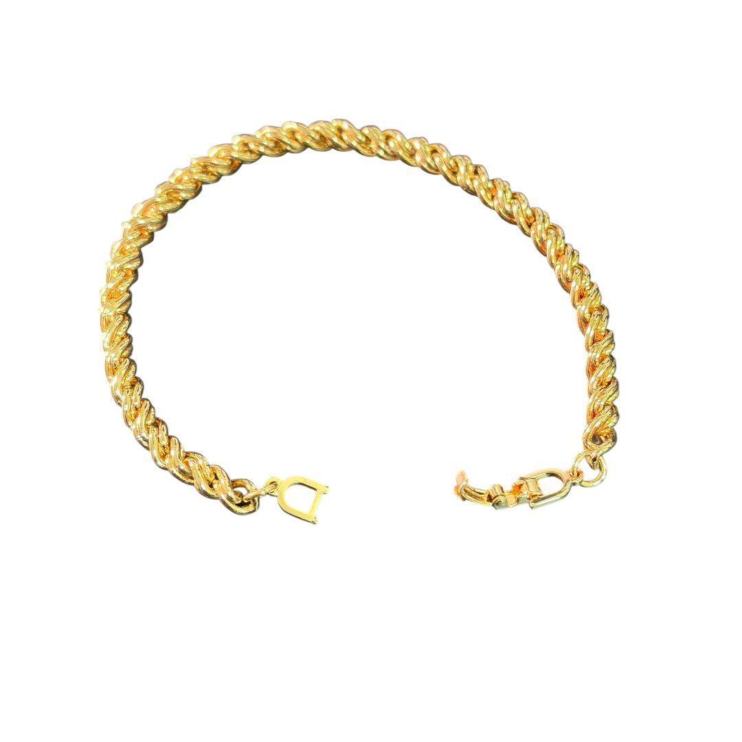 89　極美品　ディオール　ゴールド ツイストデザイン ブレスレット