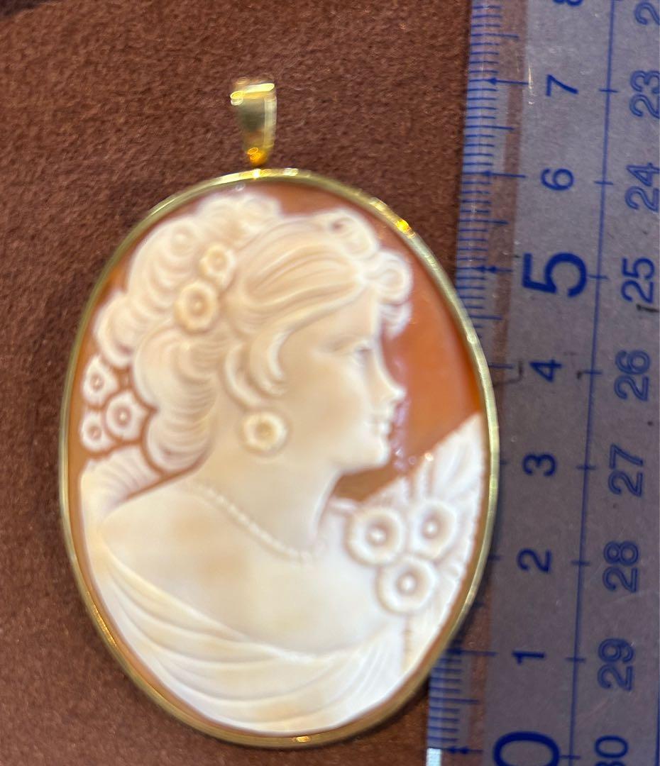 k18 カメオ　ブローチ　ペンダントトップ