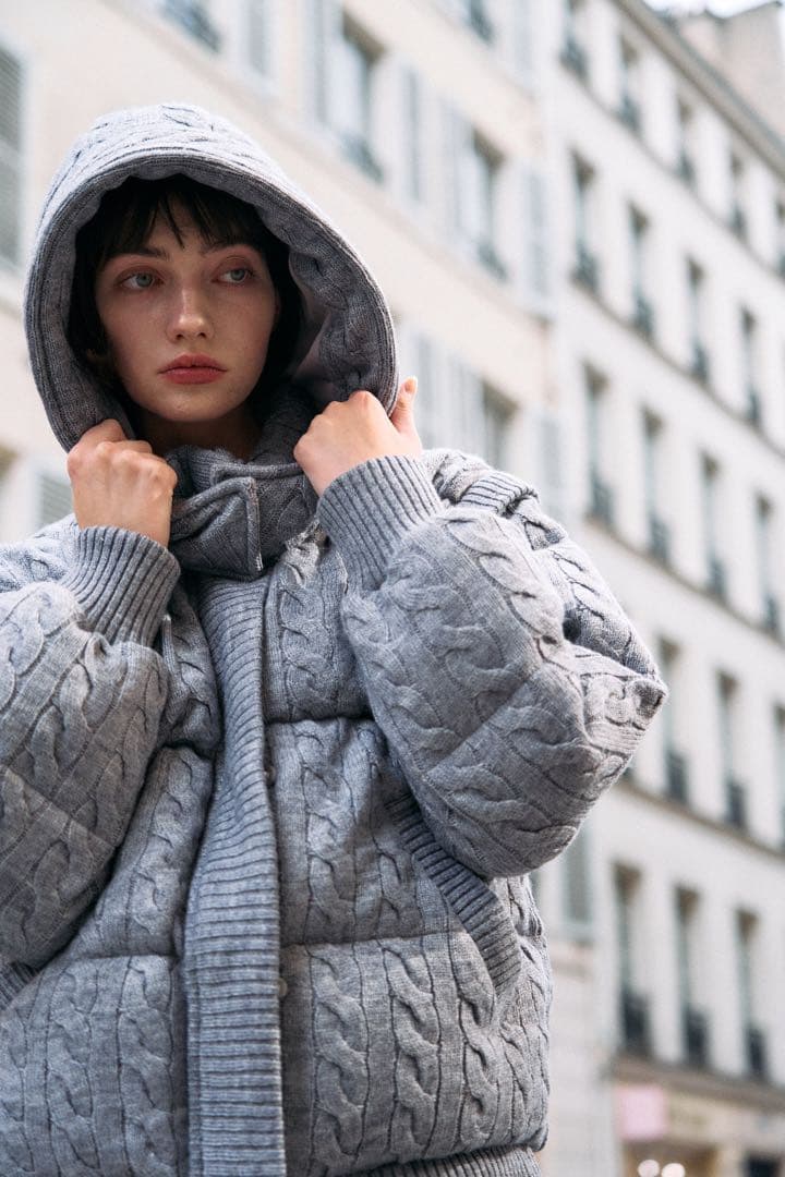 THE TOÉ❤︎ Shard Knit Down グレー　美品即日発送