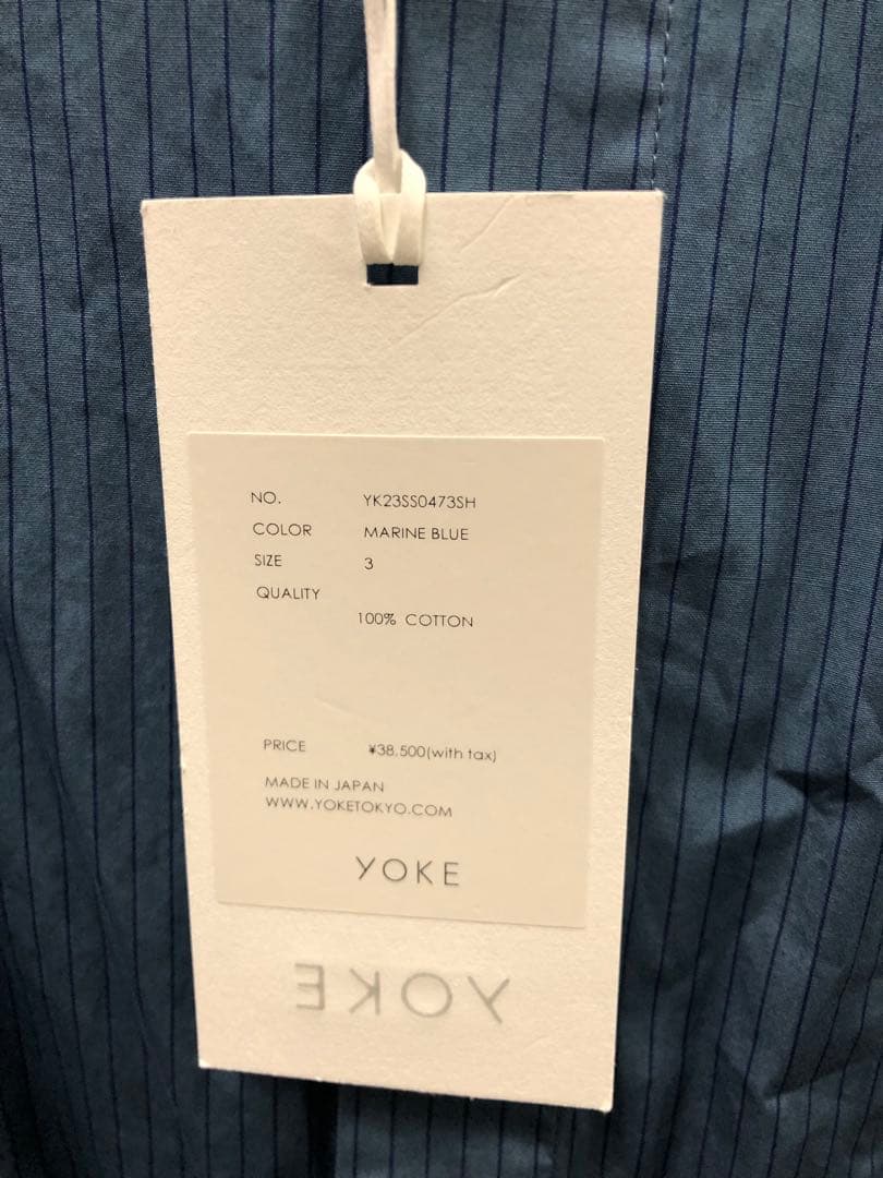 naoki新品 YOKE Stripe Band Collar Shirt