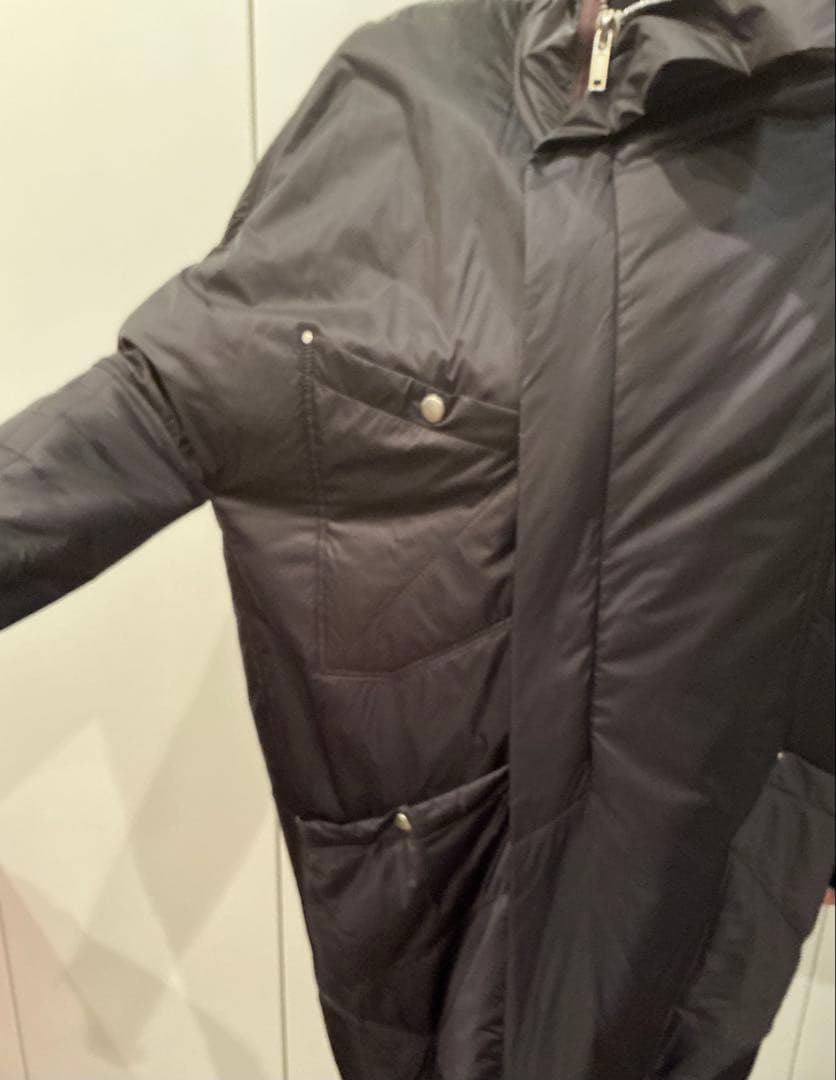 【お値下しました】リックオウエンス　ブラックナイロンコート　デザインコート