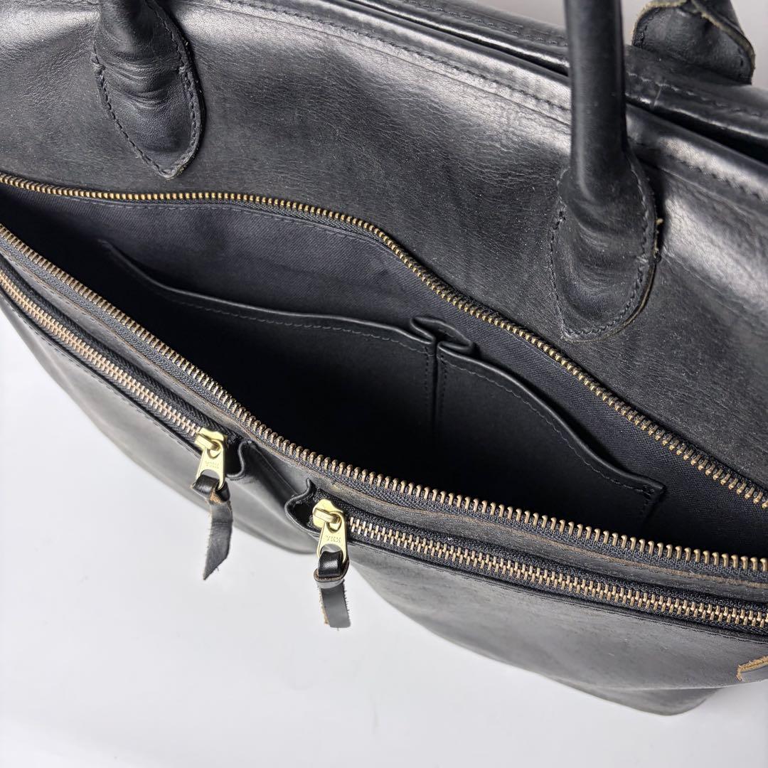 Ryu トートバッグ　ビジネス　2way A4　大容量　レザー　ブラック