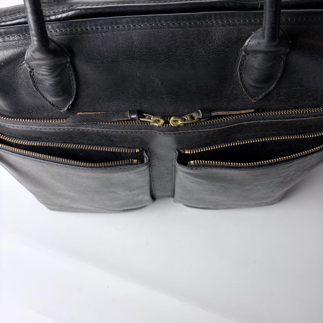 Ryu トートバッグ　ビジネス　2way A4　大容量　レザー　ブラック