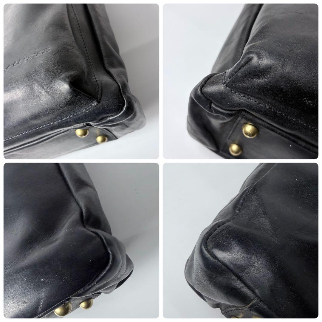 Ryu トートバッグ　ビジネス　2way A4　大容量　レザー　ブラック