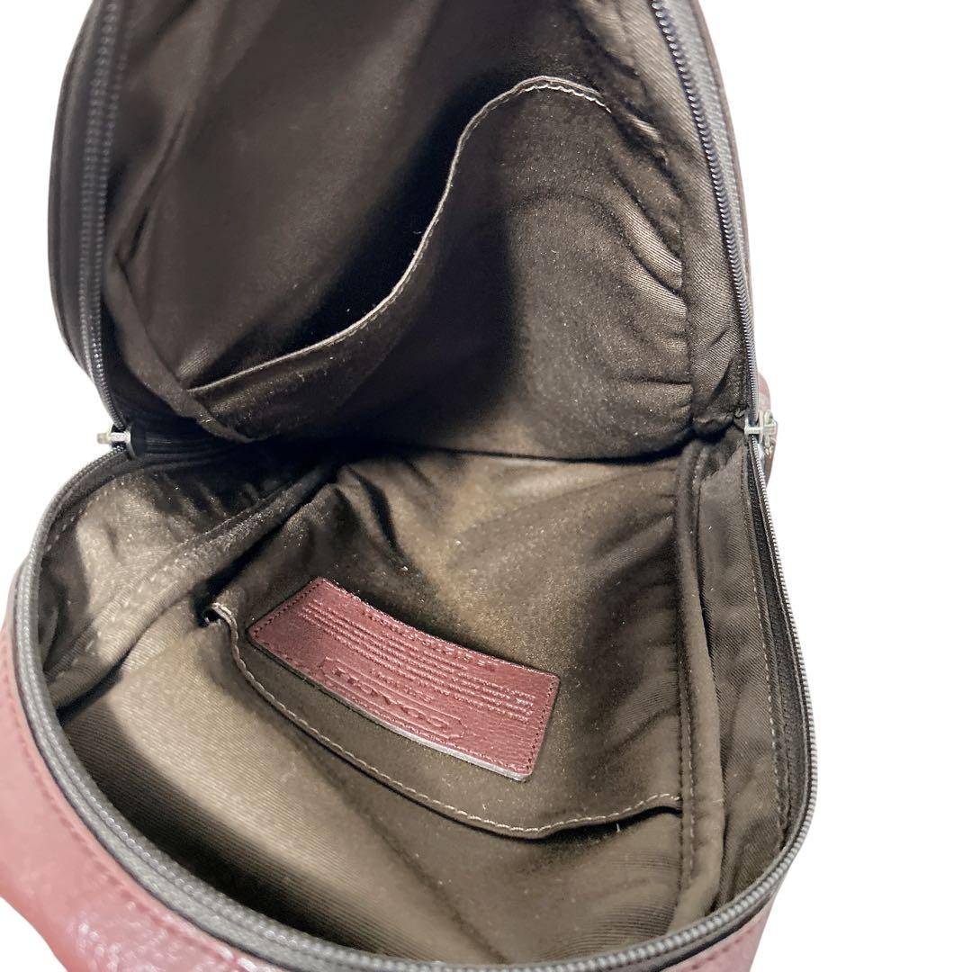 【COACH】コーチ ボディバッグ レザー 斜め掛け ショルダーバッグ ブラウン