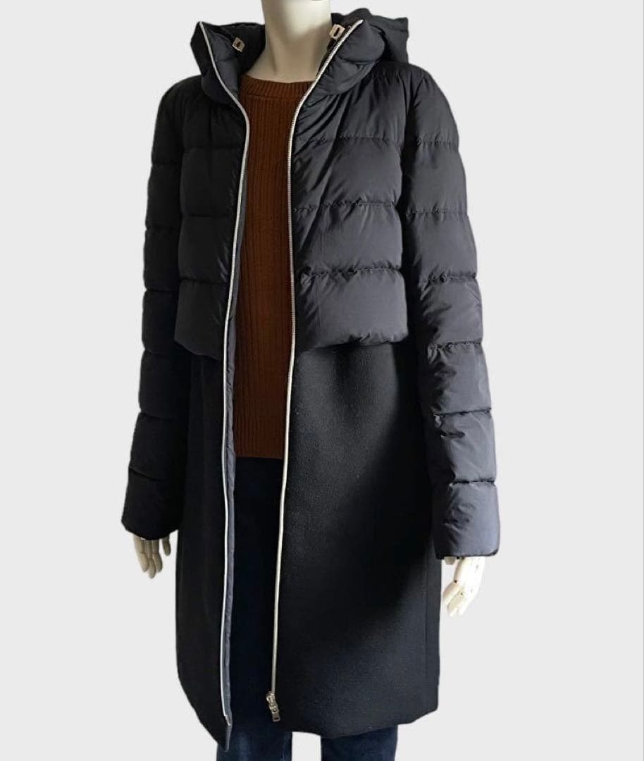 ヘルノ　HERNO ダウン　コート　コンビネーション　レディース　ブラック
