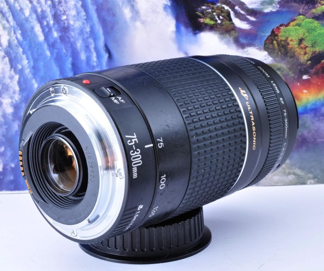 キヤノン Canon 望遠レンズ 迫力の75-300mm レンズフード付き！