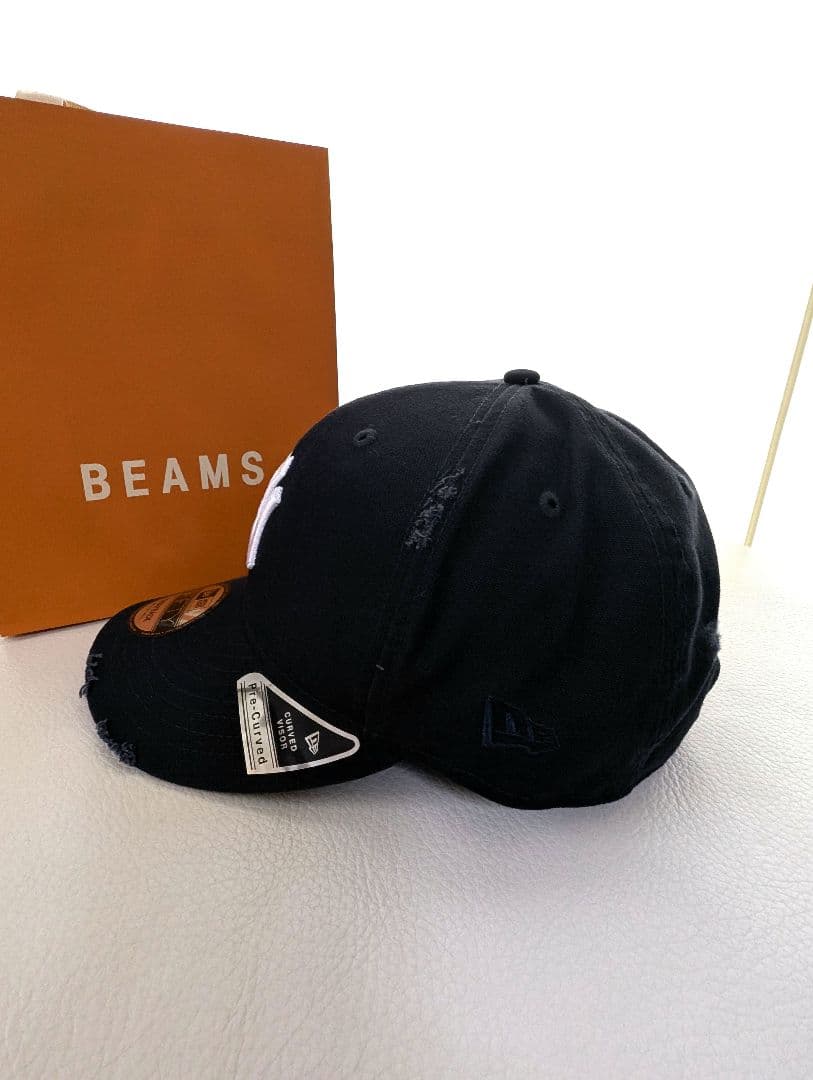 ビームス✕ニューエラ ダメージ キャップ ★ヤンキース★ネイビー帽子