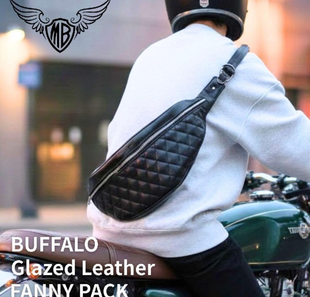 【未使用】MOTOBLUEZ ボディバッグ　レザーバッグ　ダイヤモンドステッチ