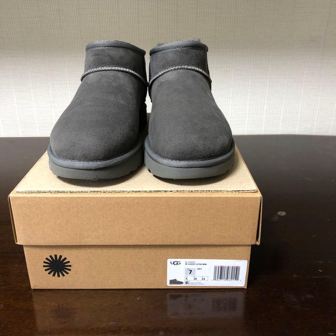 UGG W CLASSIC ULTRA MINI グレー 7