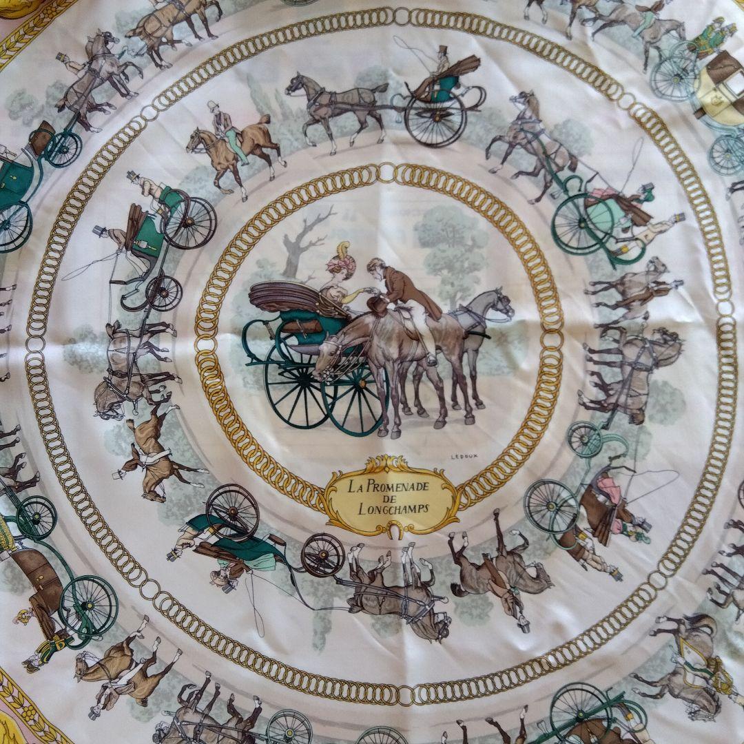 HERMES　カレ90 ロンシャンの散歩　シルク　スカーフ　送料無料