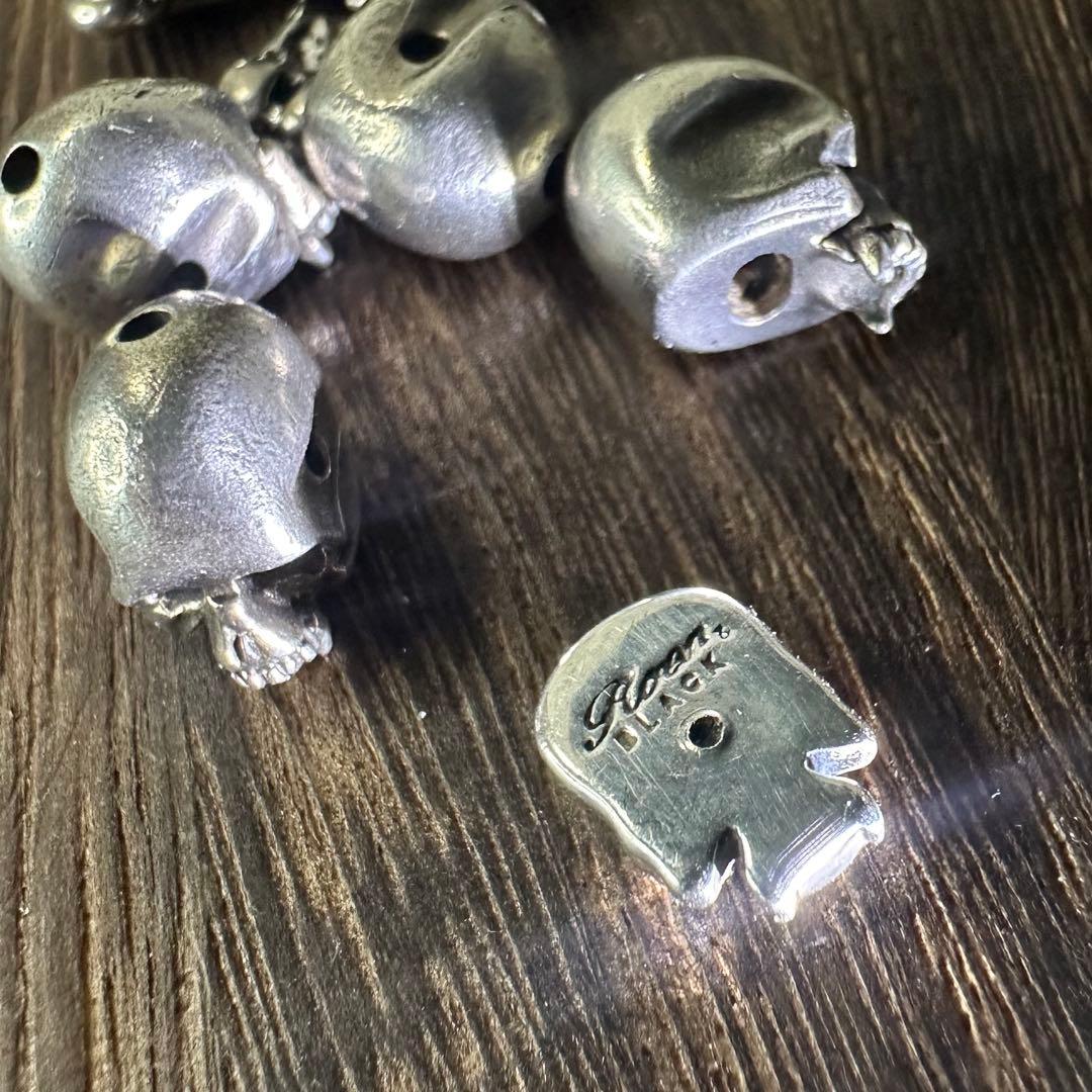 ■ Roen シルバー925 スカルボール 4個■ パワーストーン ブレスレット