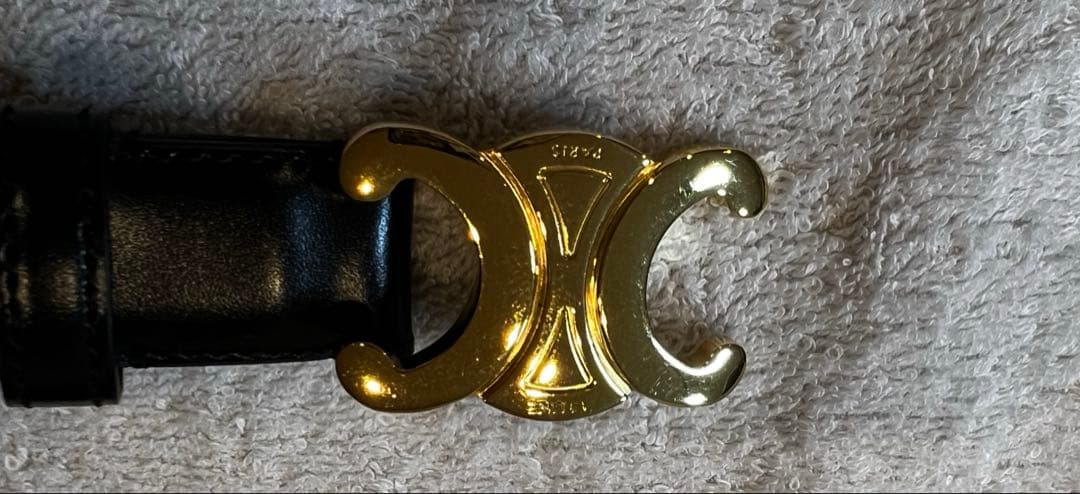 a*m様 CELINE セリーヌ トリオンフ ベルト ブラック　85