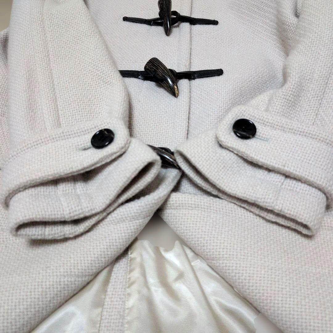 INED ピュアウール ロング ダッフルコート フード 大きいサイズ L 白