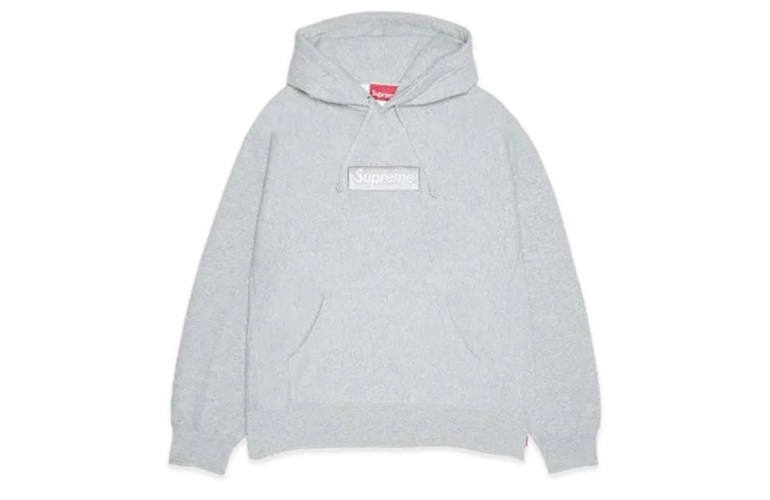 Supreme Box Logo Hooded Sweatshirt グレー