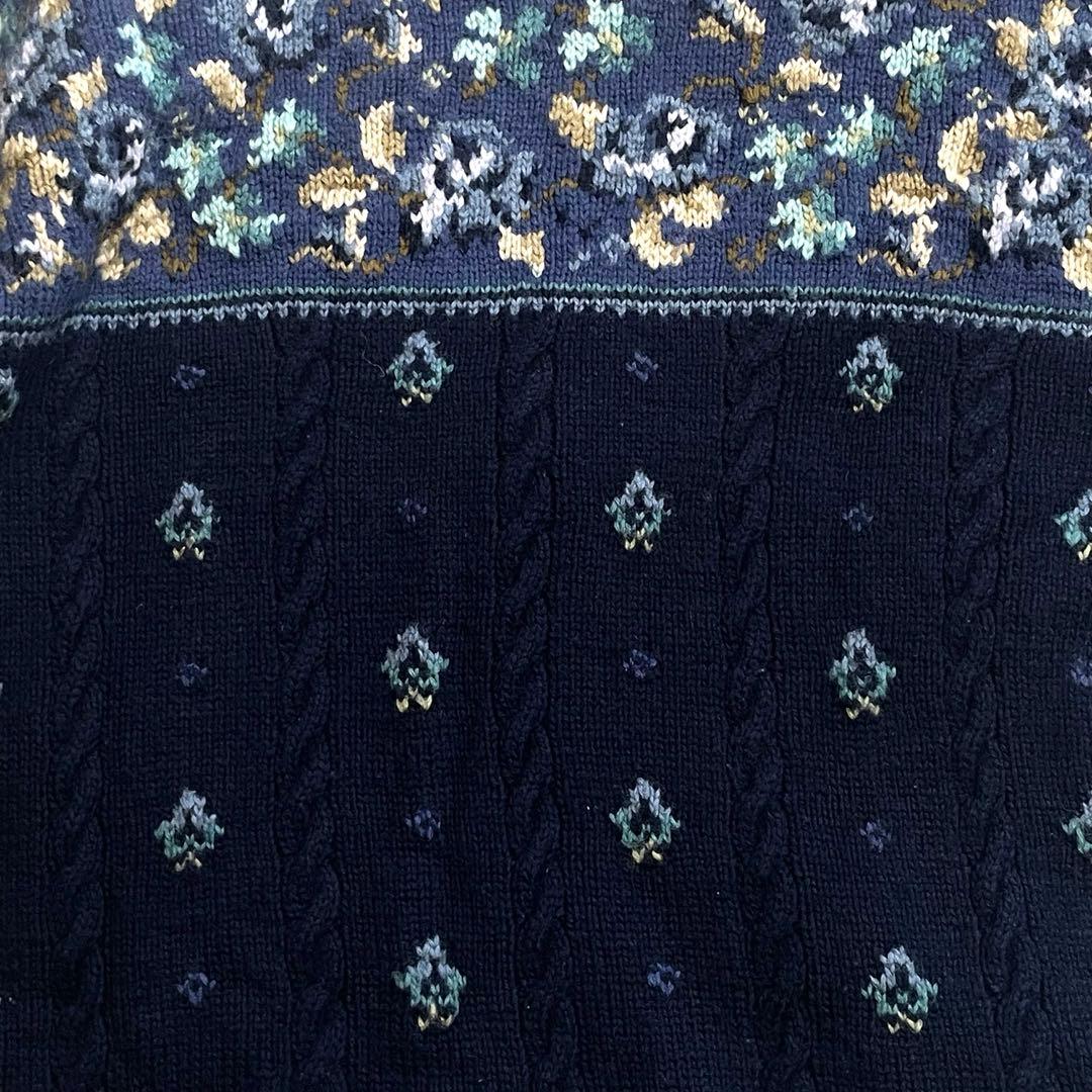 希少★LAURA ASHLEY ローラアシュレイ ニット カーディガン 刺繍