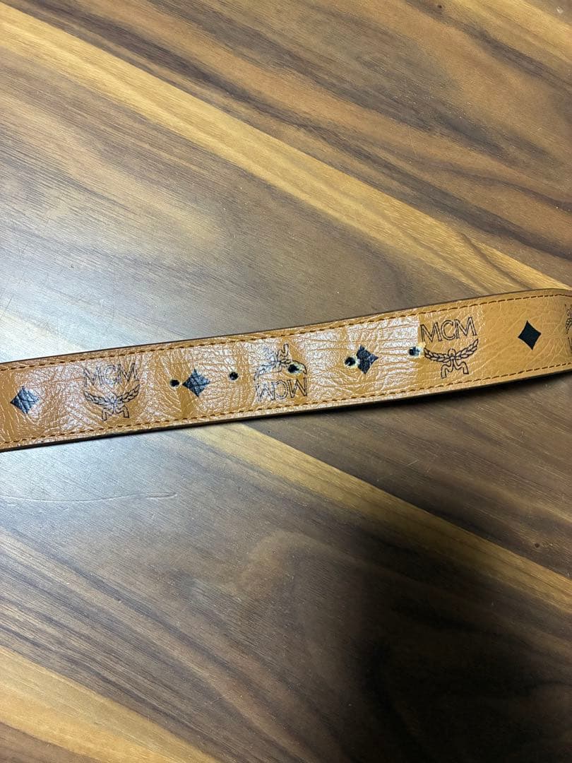 MCM ブラウン ベルト Mロゴバックル