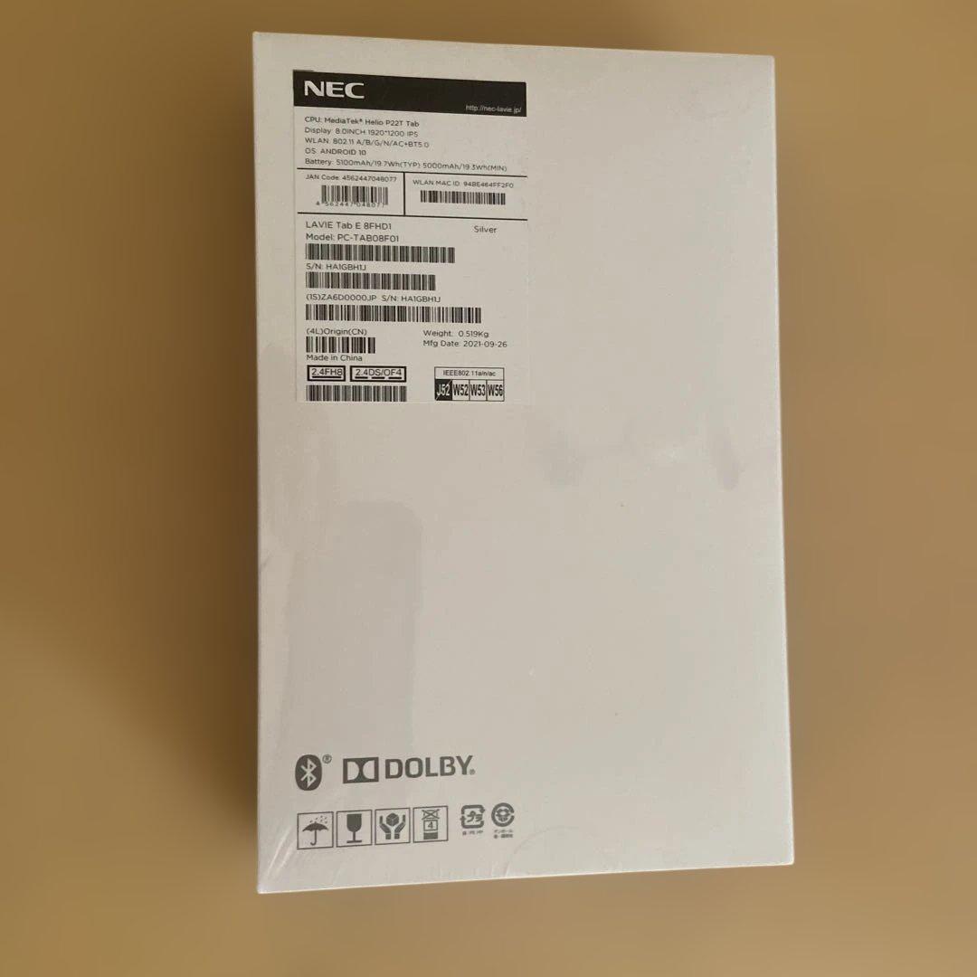 NEC タブレット[新品、未使用] LAVIE Tab E 8FHD1