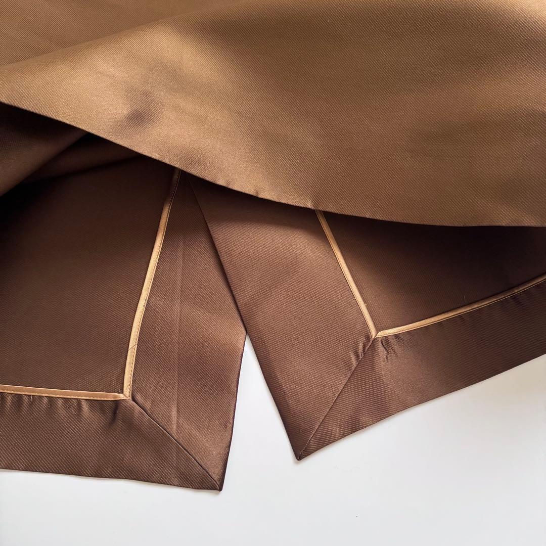 春コーデ CYCLASシルク混トラペーズスカート ブラウン 美品 シクラス