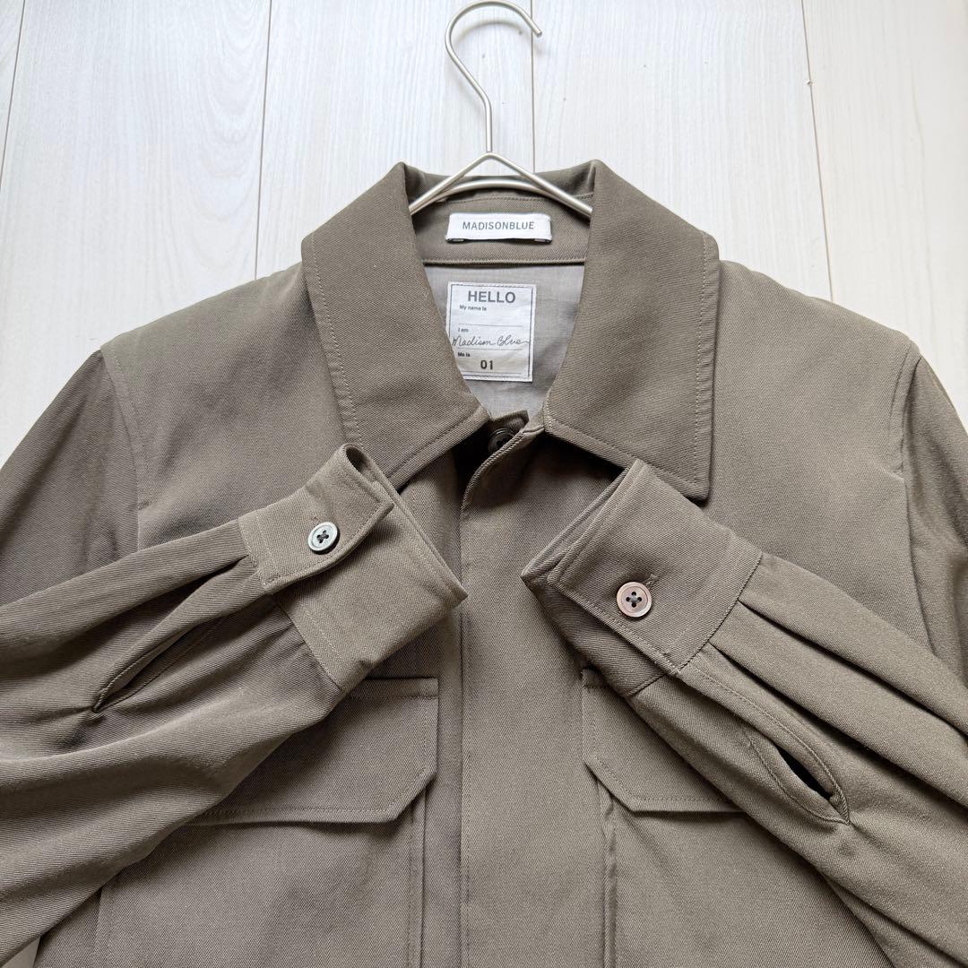 美品✨マディソンブルー　ウール　ロングシャツ　フランネル　カーキ　オリーブ