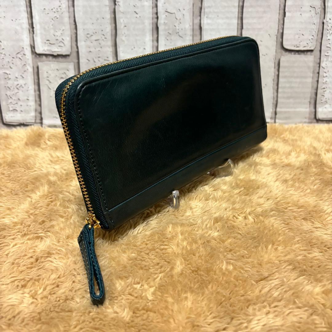 極美品 ポーターワイズ長財布 フォレストグリーン馬革PORTER吉田カバン