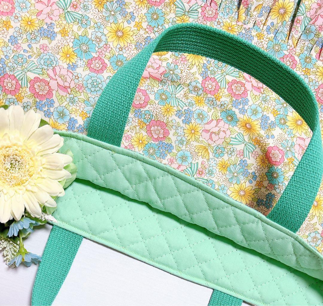 レッスンバッグ　上履き入れ　体操着袋　給食袋　ハンドメイド　入園入学　花柄