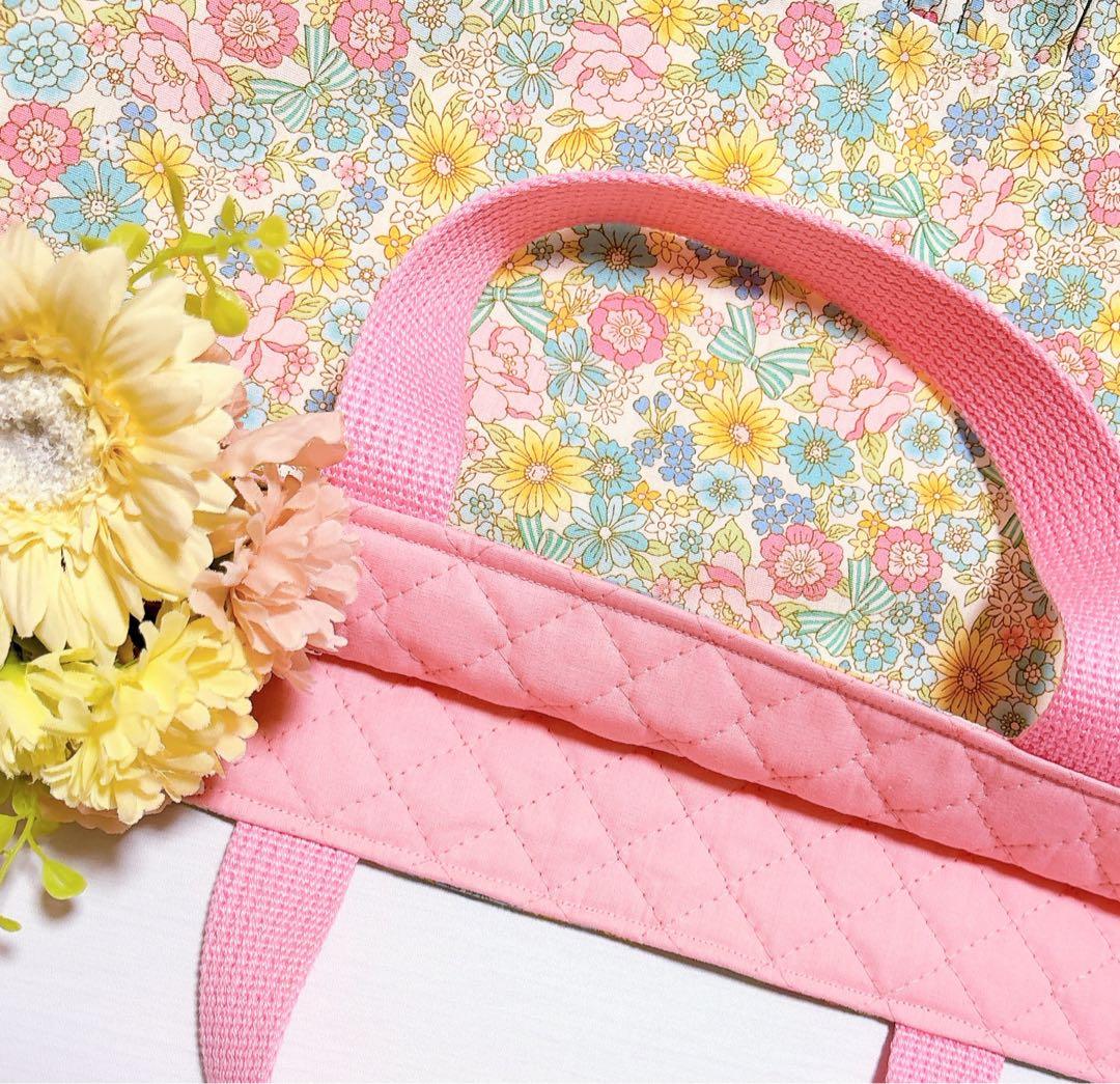 レッスンバッグ　上履き入れ　体操着袋　給食袋　ハンドメイド　入園入学　花柄