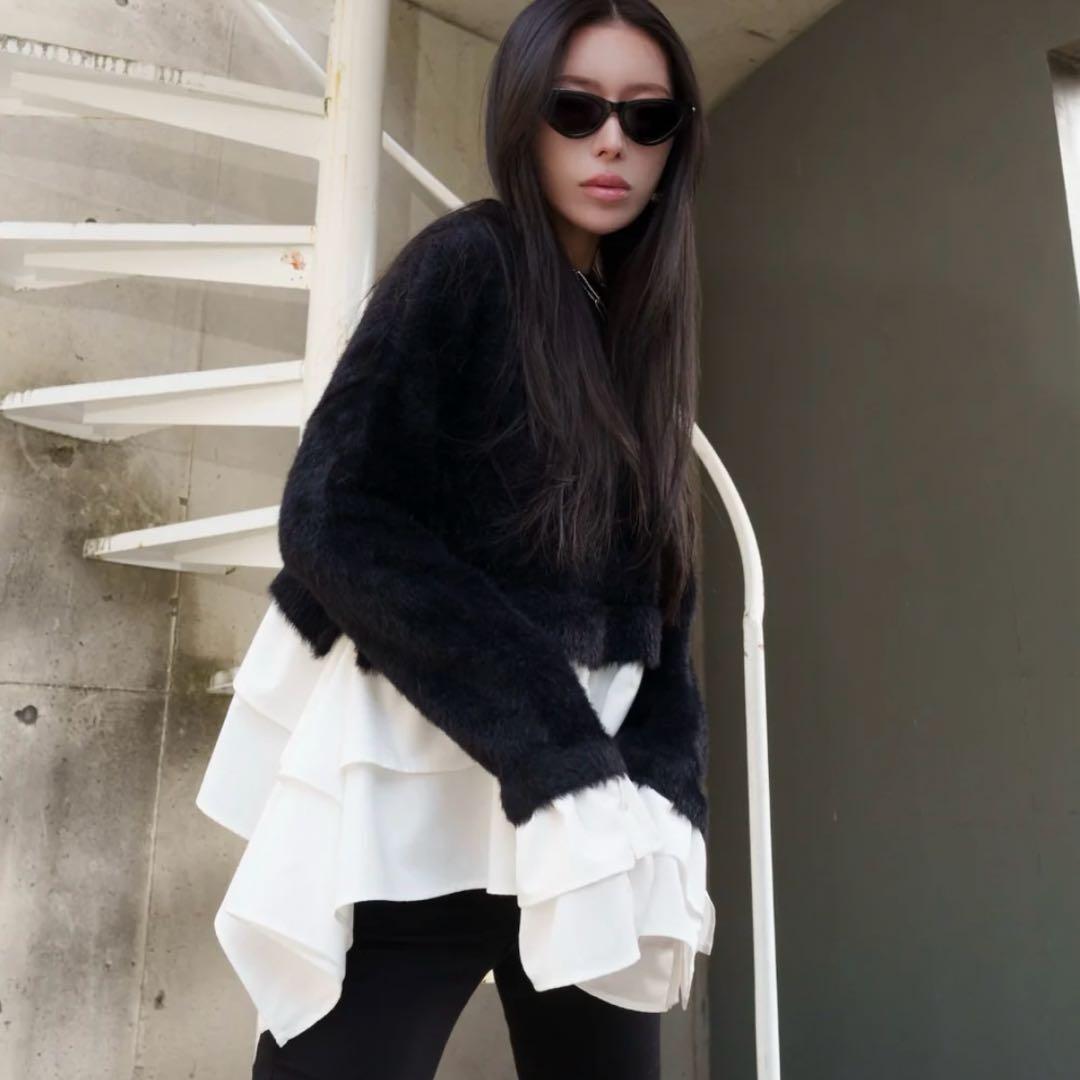 【新品】Glamlips グラムリップス ニット シャツ ブラウス レイヤード