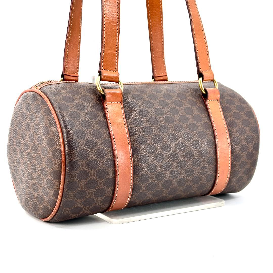 美品 CELINE セリーヌ マカダム柄 パピヨン ボストンバッグ ハンドバッグ