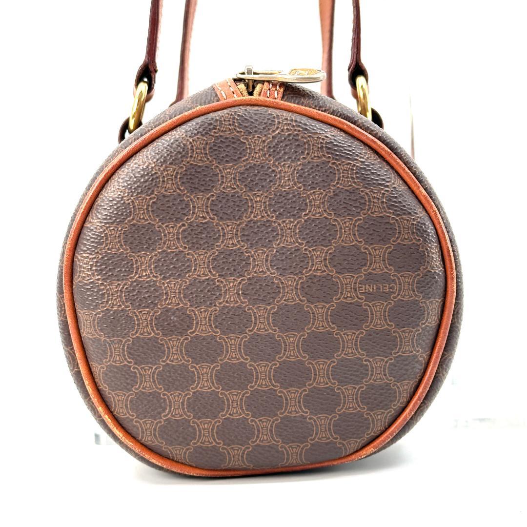 美品 CELINE セリーヌ マカダム柄 パピヨン ボストンバッグ ハンドバッグ