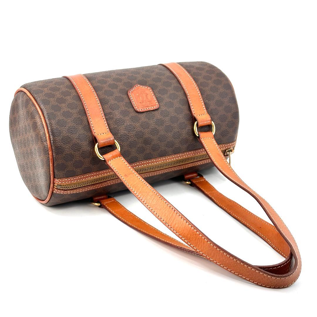 美品 CELINE セリーヌ マカダム柄 パピヨン ボストンバッグ ハンドバッグ