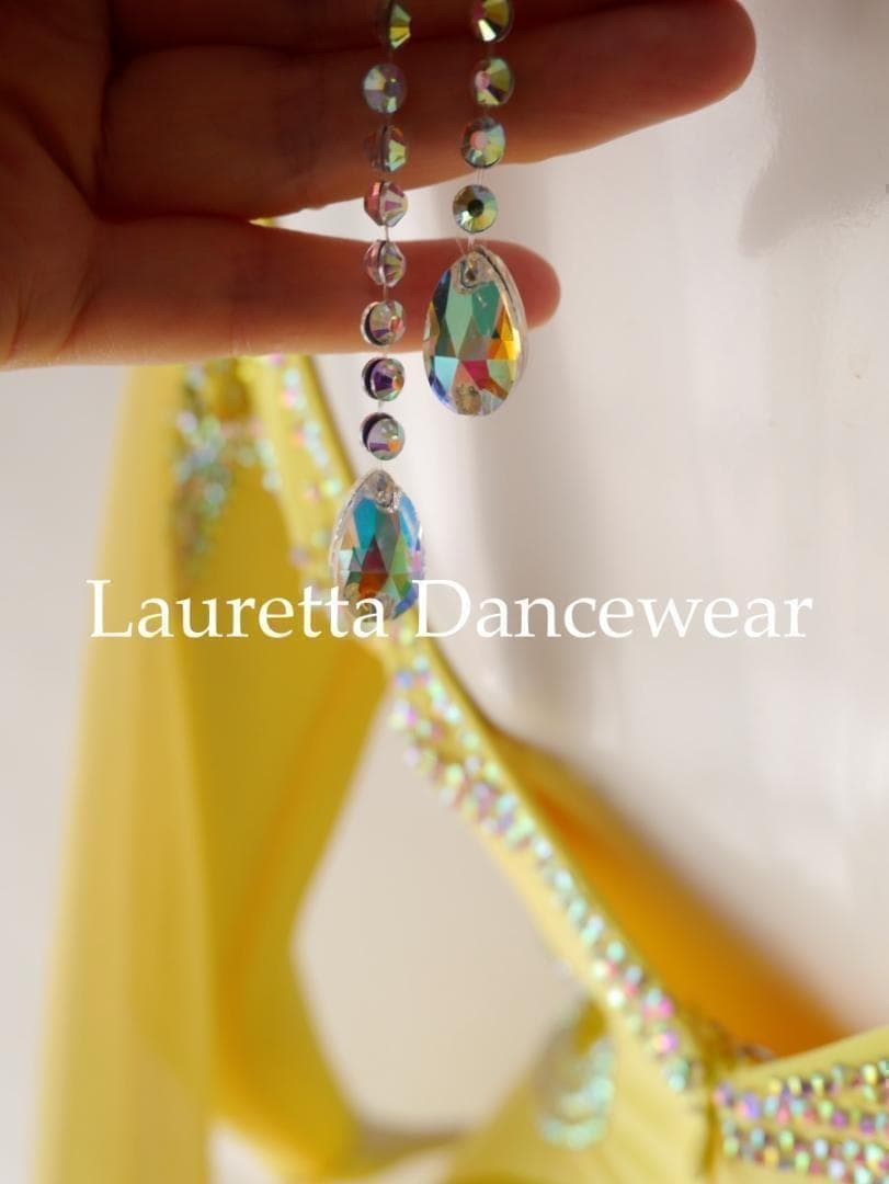 新品未使用 社交ダンス ドレス 衣装 スタンダード Ｍ レモンイエロー