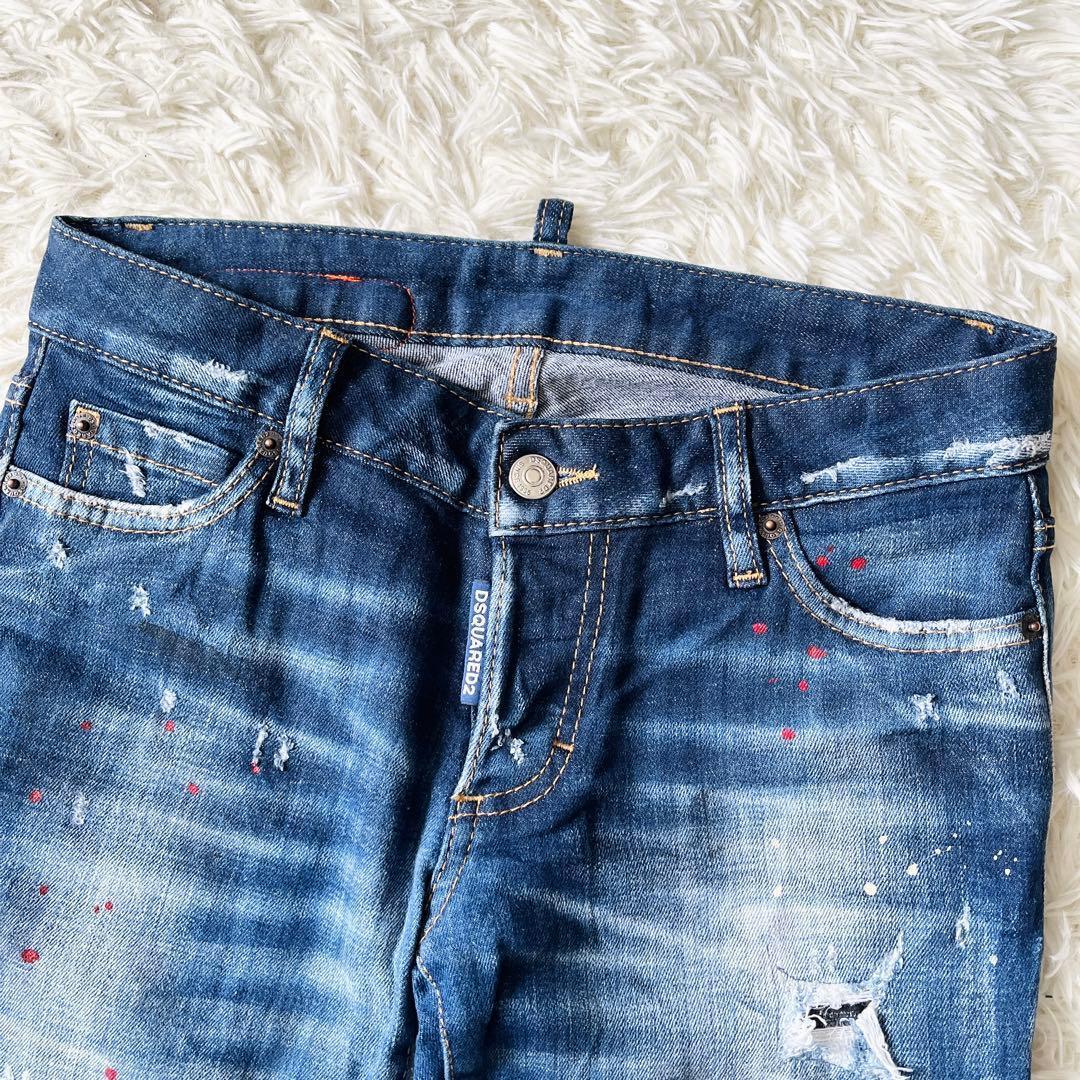 【極美品✨】DSQUARED2　ジーンズ　ダメージ加工　ペイント　ストレッチ
