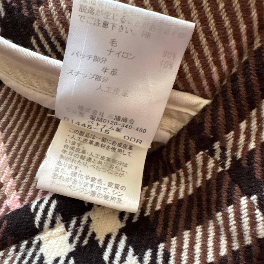 レア✨バーバリーブルーレーベル ダッフルコート ノバチェック フード ホワイト