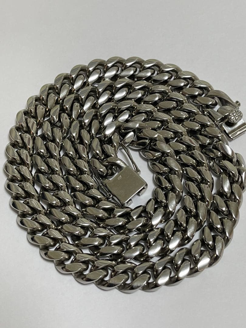 美品　特別製　シルバー925　喜平　マイアミ　チェーン　メンズ　ネックレス