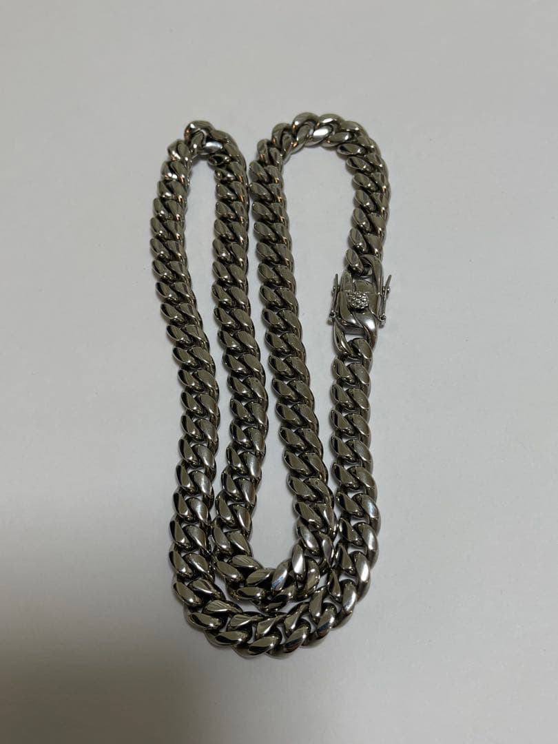 美品　特別製　シルバー925　喜平　マイアミ　チェーン　メンズ　ネックレス