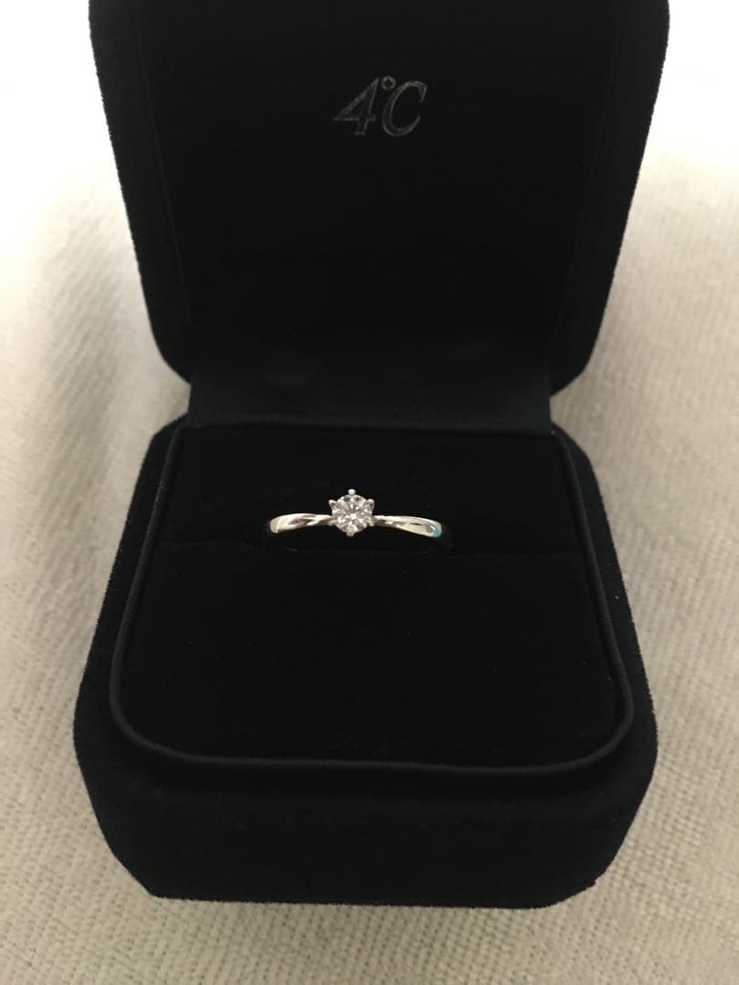 【永久保証書あり】4℃ Pt950 ダイヤモンド リング 0.15ct